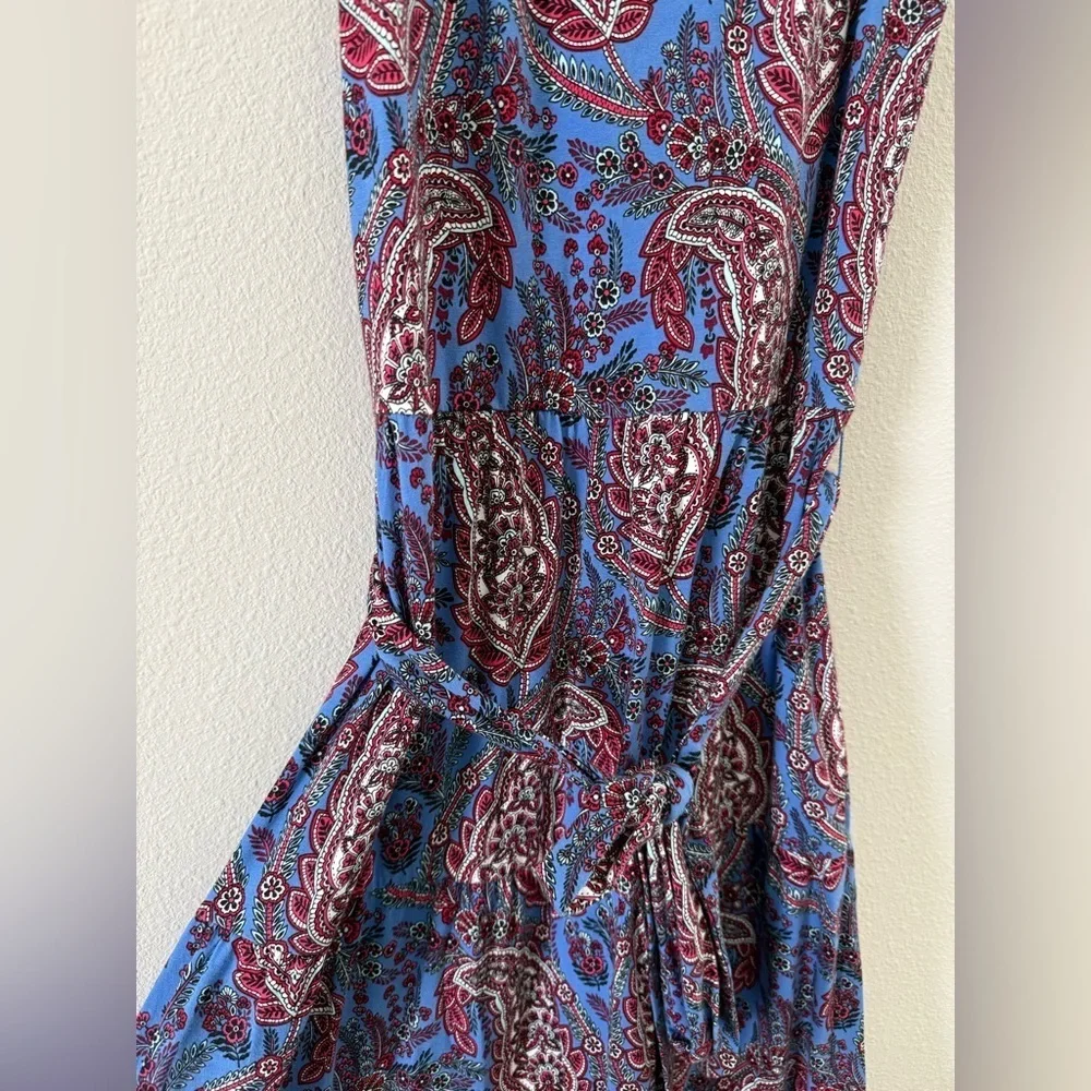 Spring Dress Talbots Blue and Pink Paisley Maxi Dress - Picture 8 of 9